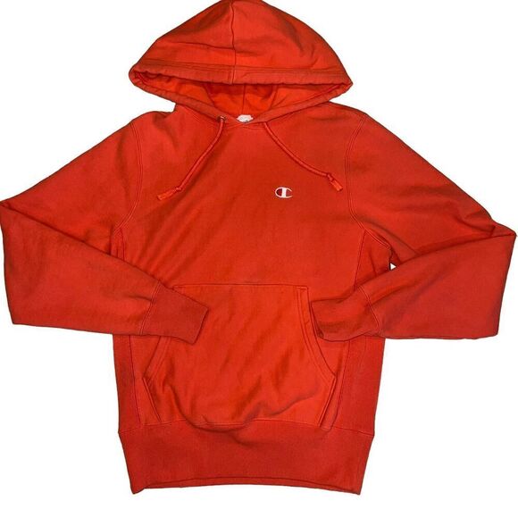 Vtg Heavy Champion Reverse Weave Hoodie Peach Orange Small Pullover Longsleeve - Picture 1 of 8